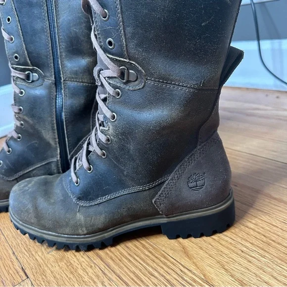 Timberland Dark Brown Lace-Up Boots - Picture 2 of 9